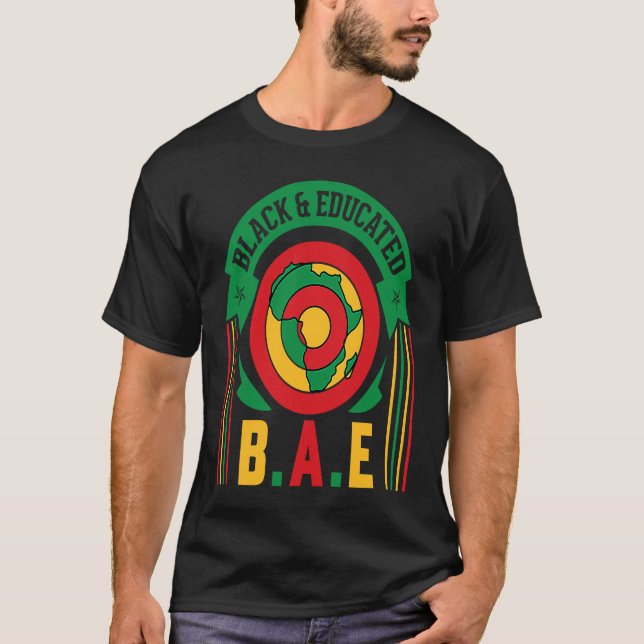 Camiseta B A E Black & Educated Black History Month African (Anverso)