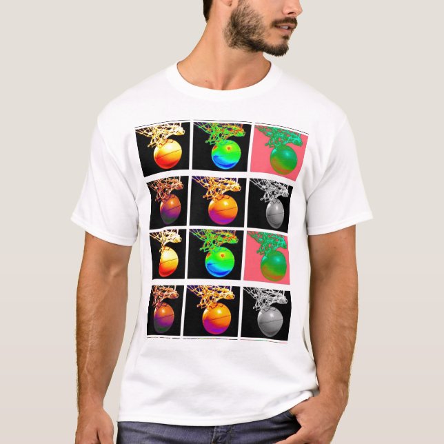 Camiseta B-Ball Basketball Hoops Pop Art (Anverso)