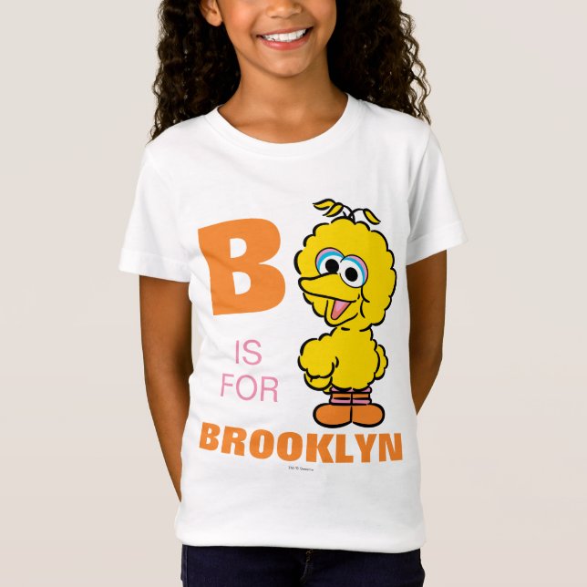 Camiseta B de Big Bird | Agrega tu nombre (Anverso)