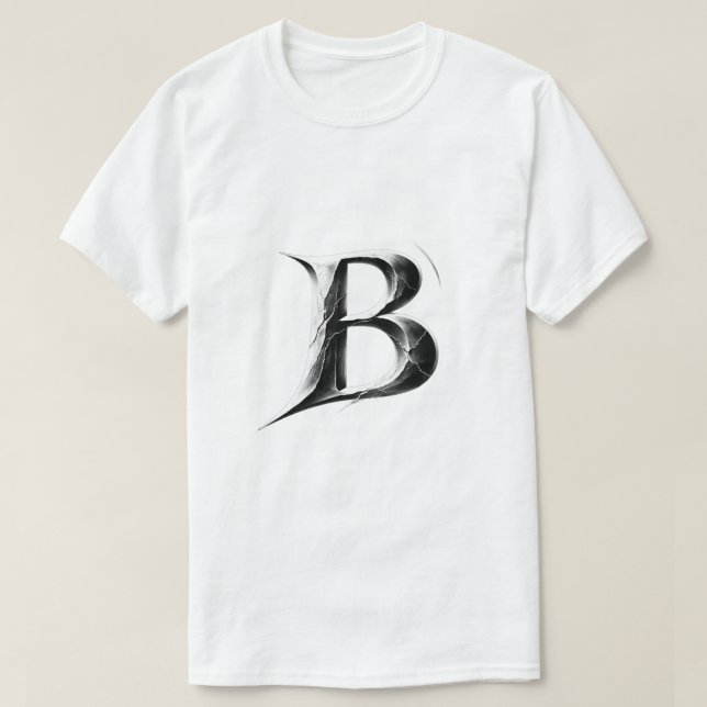 Camiseta B de letra gótica oscura - Shadow B (Diseño del anverso)
