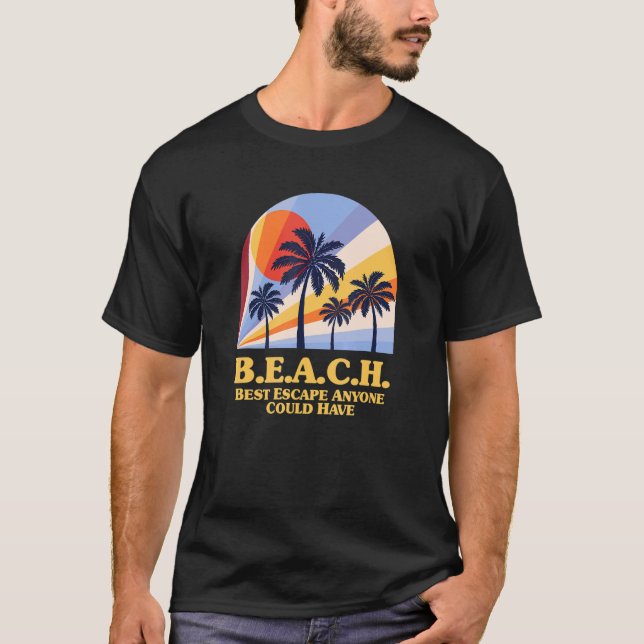 Camiseta B E A C H Vacaciones en el océano Trip Verano 1 (Anverso)