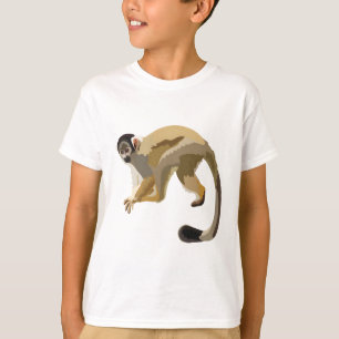 Camiseta B es para el mono de la ardilla con tapa negra
