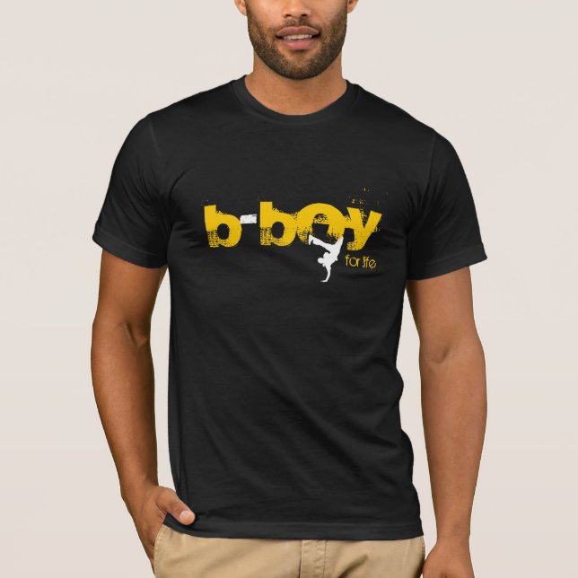 Camiseta b-muchacho para la vida (blanco, amarillo) (Anverso)