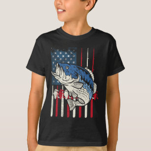 Camiseta B Pescar La Bandera Estadounidense Pescador Patrió