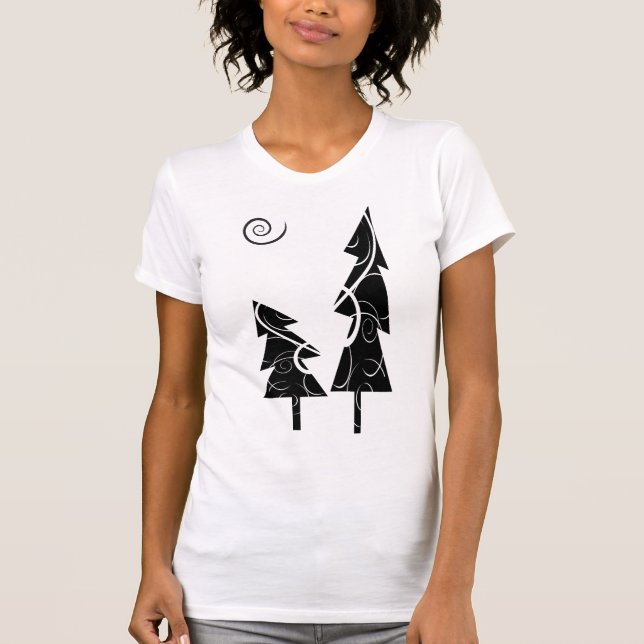 Camiseta b&w árboles de Navidad (Anverso)