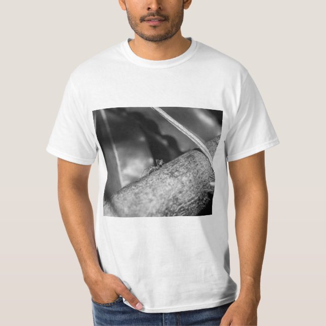 Camiseta B&W - Hormiga tejedora en una madera (Anverso)