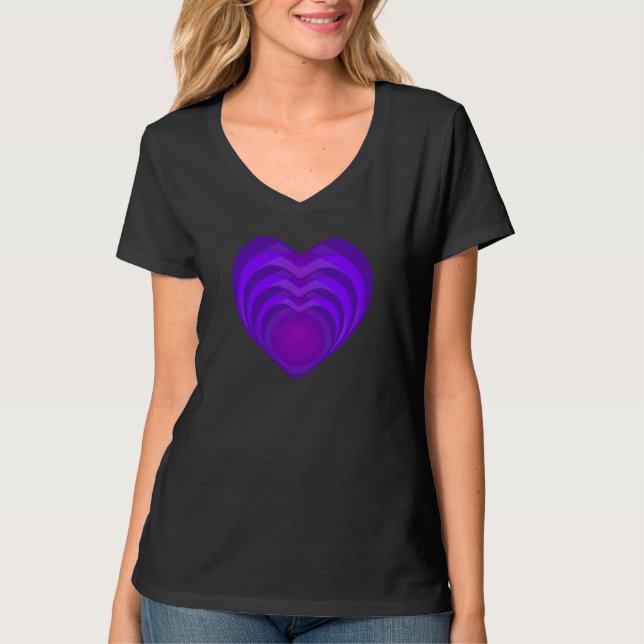 Camiseta B&W Purple Hearts Beating (Anverso)