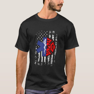 Camiseta Ba de la bandera estadounidense del bombero de la 