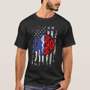 Camiseta Ba de la bandera estadounidense del bombero de la