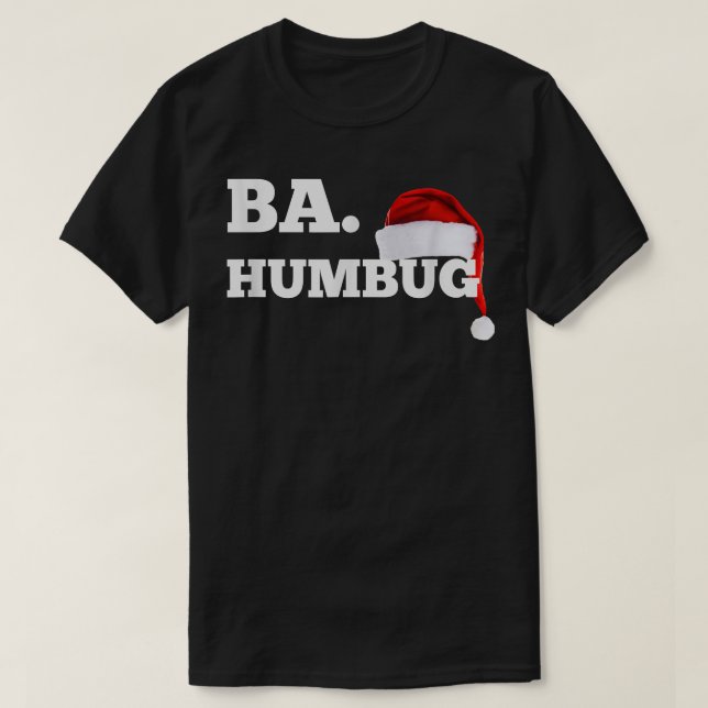 Camiseta Ba Humbug Santa Hat Funny Bar Crawl Festive  (Diseño del anverso)