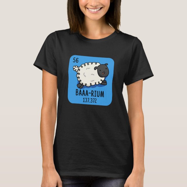 Camiseta Ba-rium Funny Sheep Chemistry Pun Dark BG (Anverso)