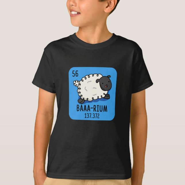 Camiseta Ba-rium Funny Sheep Chemistry Pun Dark BG (Anverso)