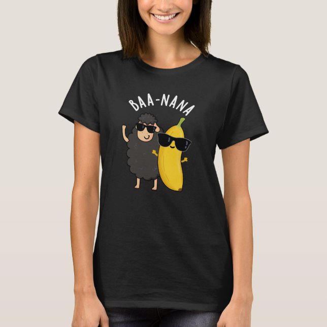 Camiseta Baa-nana Funny Banana Puns Dark BG (Anverso)
