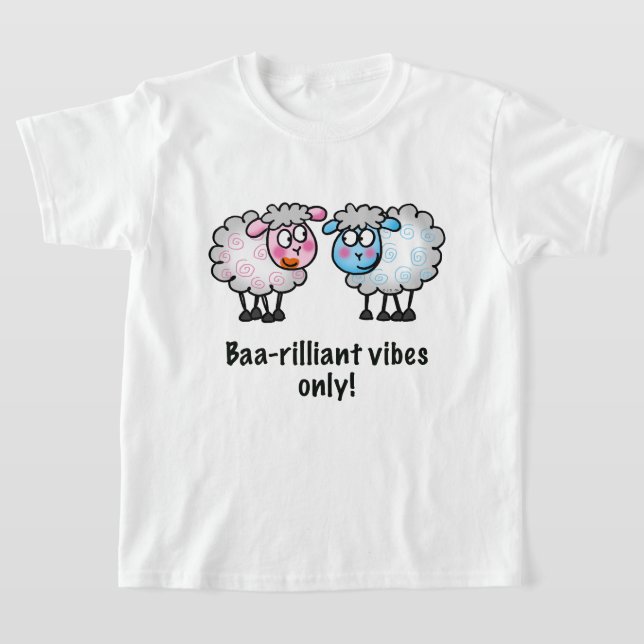 Camiseta Baa-rilliant - Cute Cartoon Sheep Pair (Distribución)