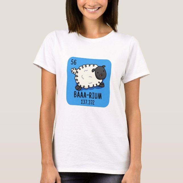 Camiseta Baa-rium Funny Sheep Chemistry Pun (Anverso)