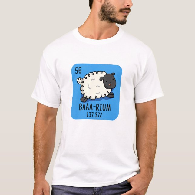 Camiseta Baa-rium Funny Sheep Chemistry Pun (Anverso)