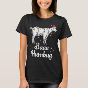 Camiseta Baaa Humbug Goat Santa Hat Y Lughts Goat Lover C