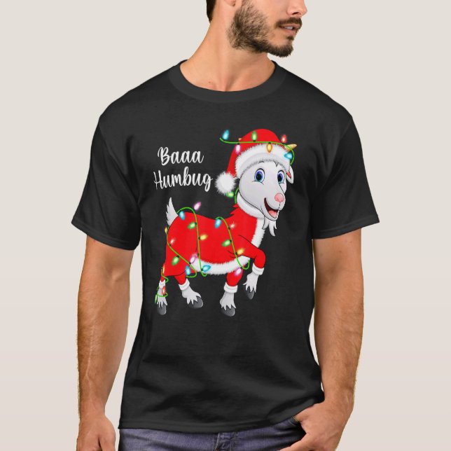 Camiseta Baaa Humbug Goat Xmas enciende a Navidades de Sant (Anverso)