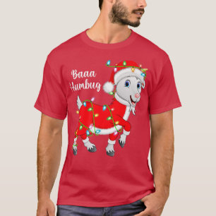 Camiseta Baaa Humbug Goon Lover Xmas Lights Santa Goat Chri