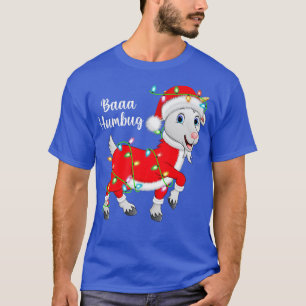 Camiseta Baaa Humbug Goon Lover Xmas Lights Santa Goat Chri