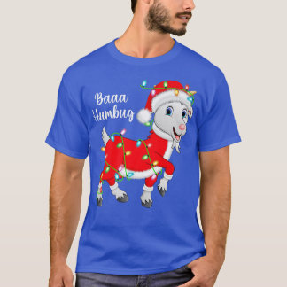 Camiseta Baaa Humbug Goon Lover Xmas Lights Santa Goat Chri