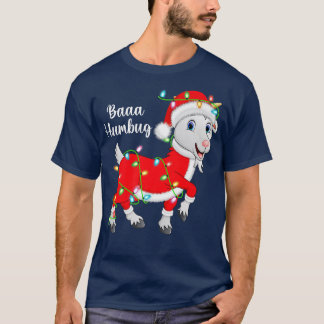 Camiseta Baaa Humbug Goon Lover Xmas Lights Santa Goat Chri