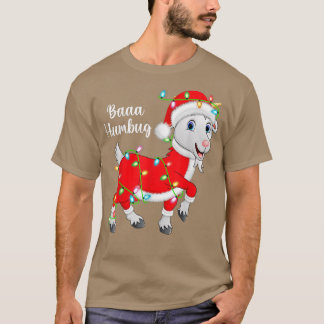 Camiseta Baaa Humbug Goon Lover Xmas Lights Santa Goat Chri