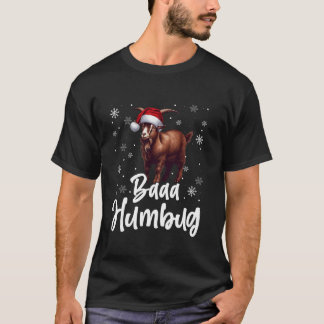Camiseta Baaa Humbug Gracioso Santa Hat Goat Navidad Copos