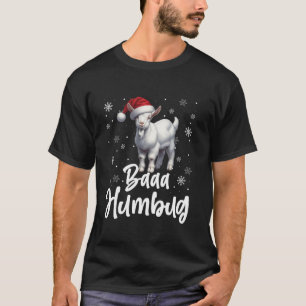 Camiseta Baaa Humbug Xmas Graciosa Santa Hat Gots Snowflake