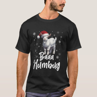Camiseta Baaa Humbug Xmas Graciosa Santa Hat Gots Snowflake