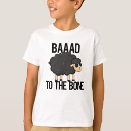 Camiseta Baaad To The Bone Funny Black Sheep Pun