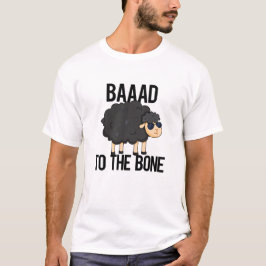 Camiseta Baaad To The Bone Funny Black Sheep Pun
