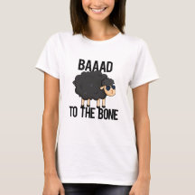 Baaad To The Bone Funny Black Sheep Pun