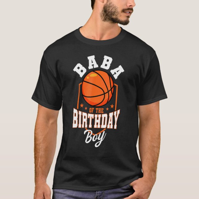 Camiseta Baba Del Tema Bday Boy Basketball Bday Par (Anverso)