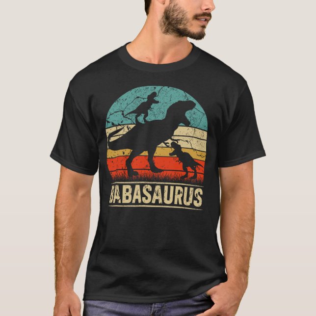 Camiseta Baba Dinosaur T Rex Babasaurus 2 kids Family Match (Anverso)