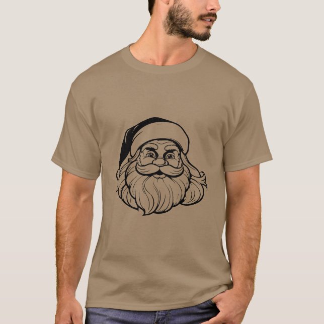 Camiseta Baba funny Santa face Christmas Hipster  (Anverso)