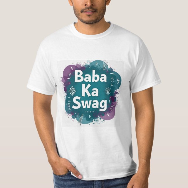 Camiseta Baba Ka Swag | Bold Desi Abstract Hindi Graphic  (Anverso)