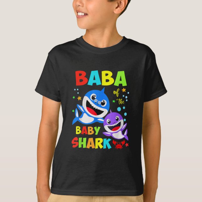 Camiseta Baba Of The Baby Shark Birthday Baba Shark  (Anverso)