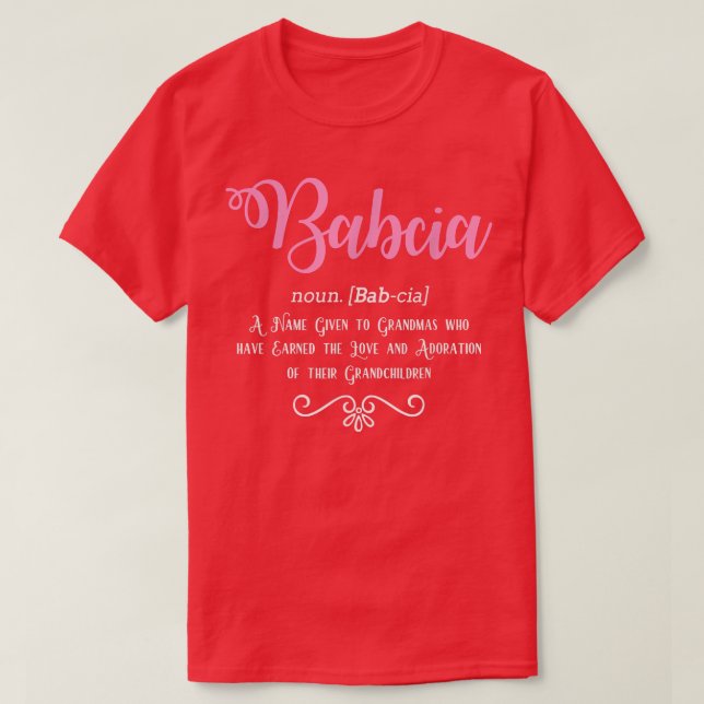 Camiseta Babcia Definición Abuela polaca  (Diseño del anverso)