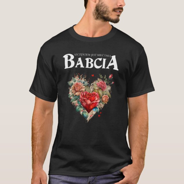Camiseta Babcia, Rosas de la abuela polaca (Anverso)
