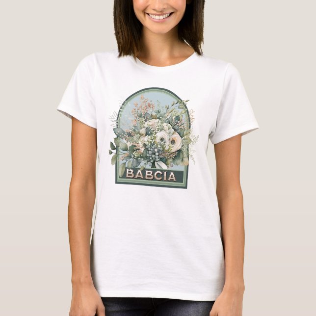 Camiseta Babcia Vintage Floral Abuela (Anverso)