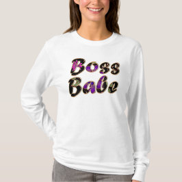 Camiseta Babe de jefe en floral negra