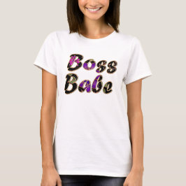 Camiseta Babe de jefe en floral negra