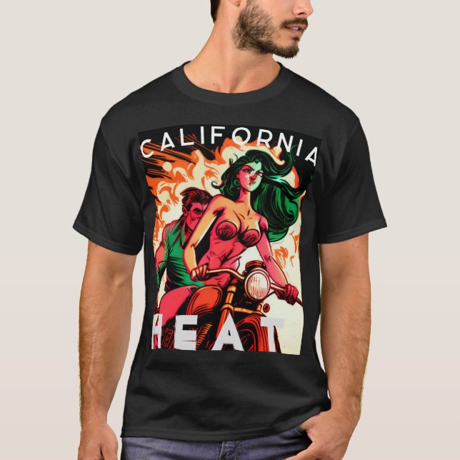 Camiseta Babe de motocicleta "Calor de California" (Anverso)