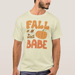 Camiseta Babe Otoñal Retro Estética de Especias de Calabaza