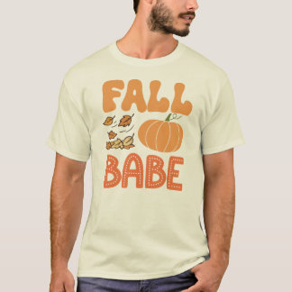 Camiseta Babe Otoñal Retro Estética de Especias de Calabaza