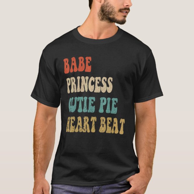 Camiseta BABE PRINCESS CUTIE PIE HEARTBEAT Mujeres romántic (Anverso)