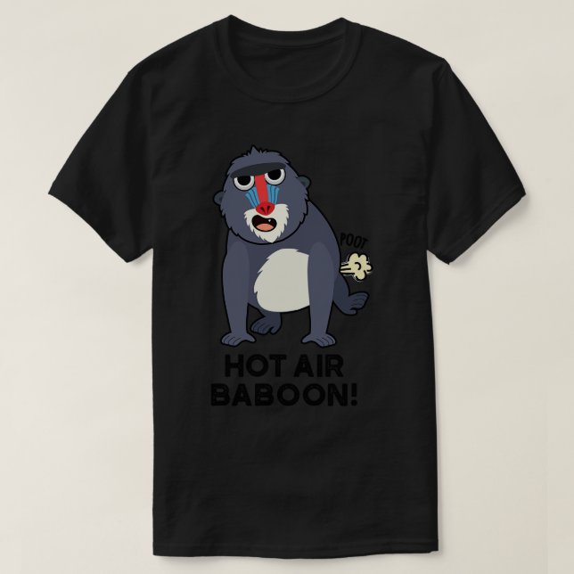 Camiseta Baboon de aire caliente Gracioso Farting Monkey Pu (Diseño del anverso)