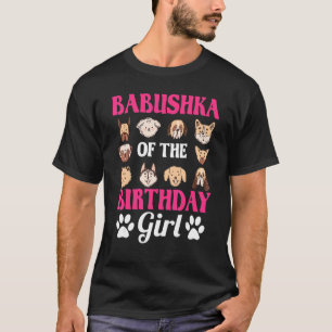 Camiseta Babushka De La Chica De Cumpleaños Perro Paw Fiest