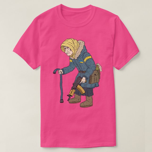 Camiseta babushka de táctica abuela ucraniana (Diseño del anverso)